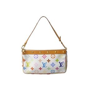 LOUIS VUITTON Takashi Murakami white pochette accessory multicolor